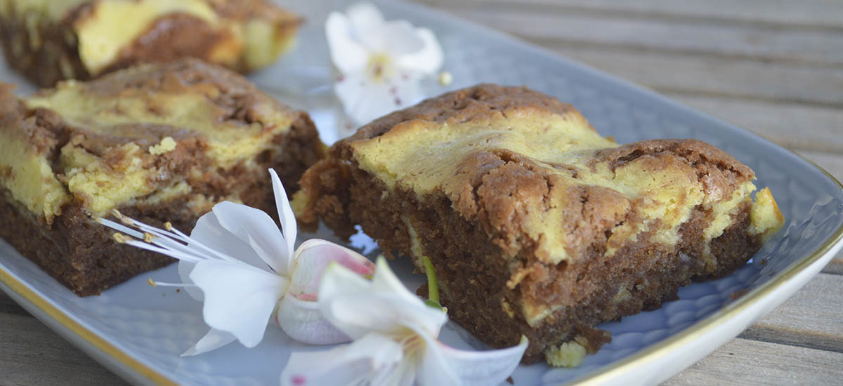 Brownies med creme cheese swirl