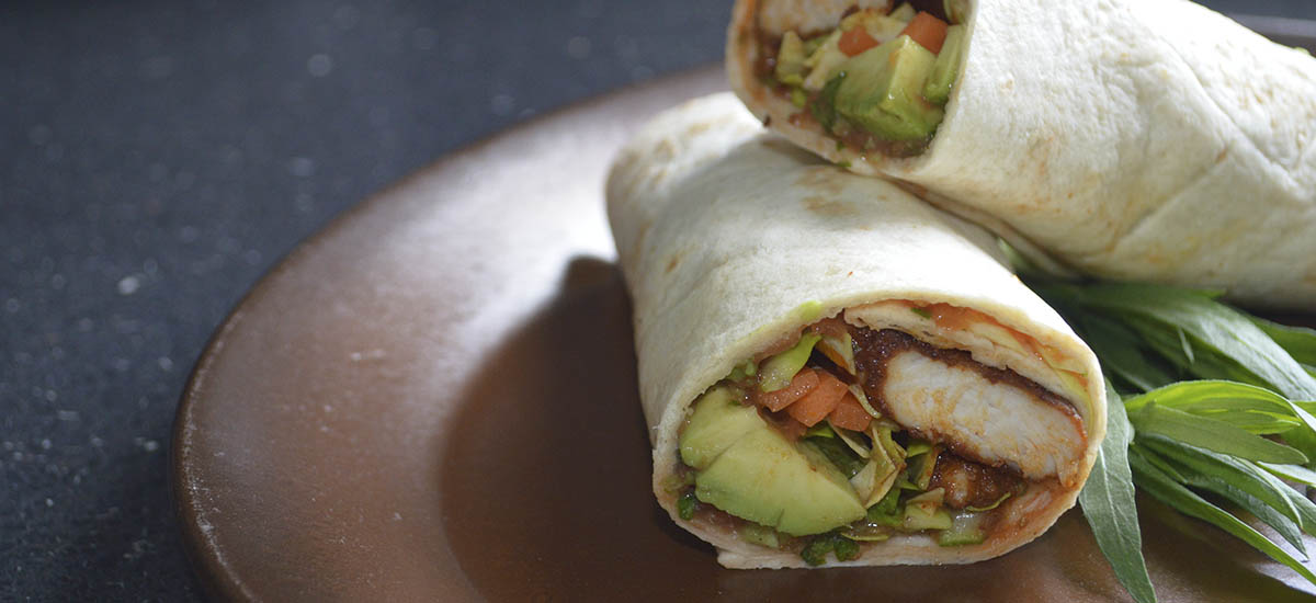 Spicy chicken wraps